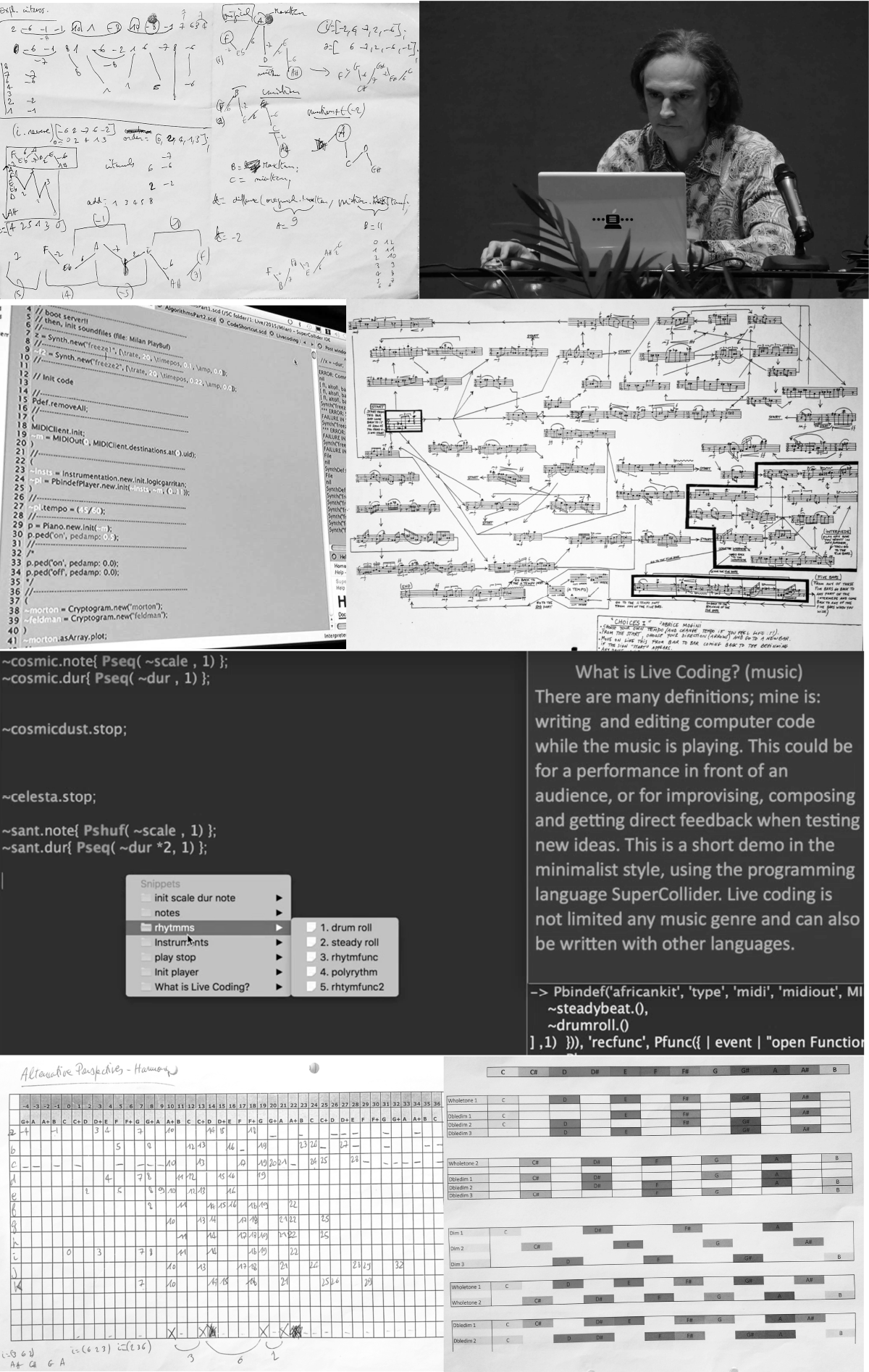 Live coding and using charts for computer-aided composition. ¶ Image credit: Fabrice Mogini